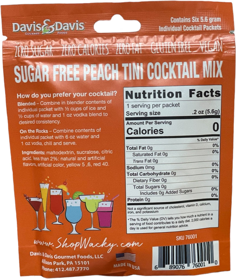 Peach Tini Sugar Free Bulk - 6 Pack