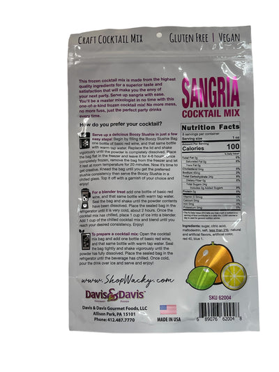 Sangria Cocktail Mix  8.5 oz - Serves 8